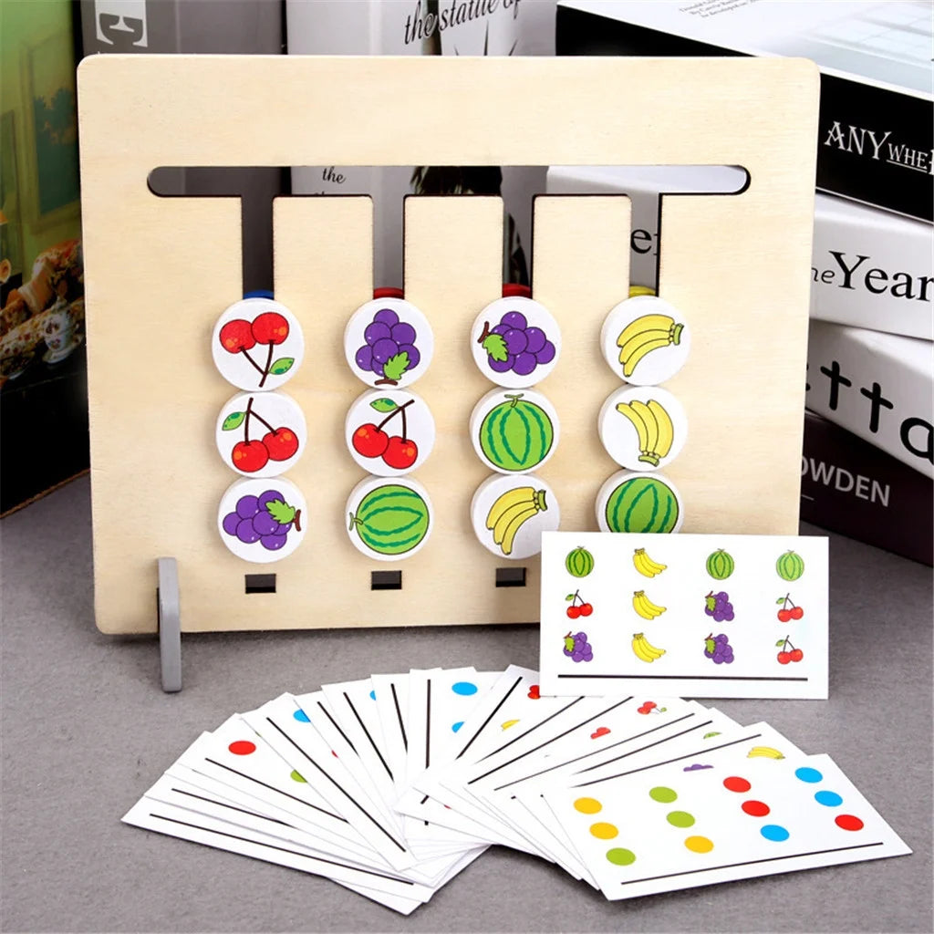 Jeu de logique en bois – Puzzle éducatif Montessori évolutif