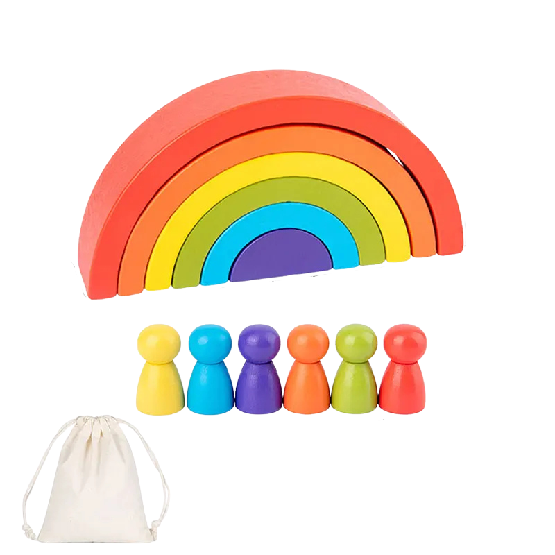 Jouet Montessori évolutif – Jeu de construction et de logique en bois éducatif