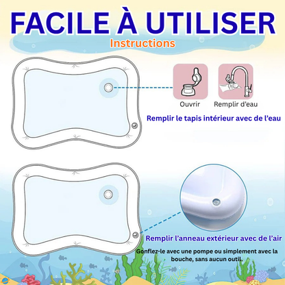Tapis d’Éveil Aquatique Gonflable – Jeu Sensoriel Montessori Bébé
