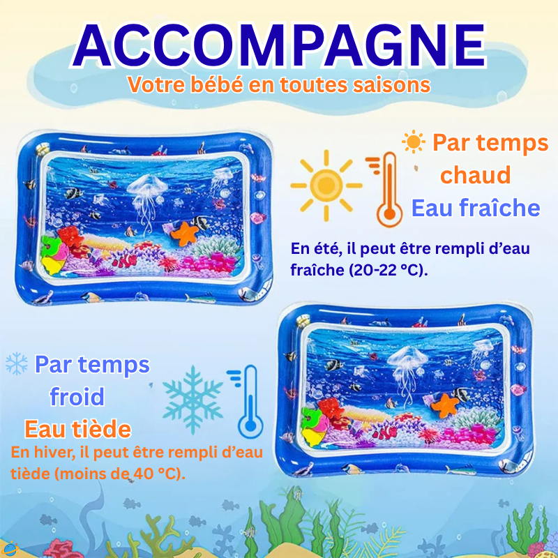 Tapis d’Éveil Aquatique Gonflable – Jeu Sensoriel Montessori Bébé
