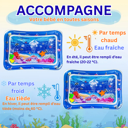 Tapis d’Éveil Aquatique Gonflable – Jeu Sensoriel Montessori Bébé