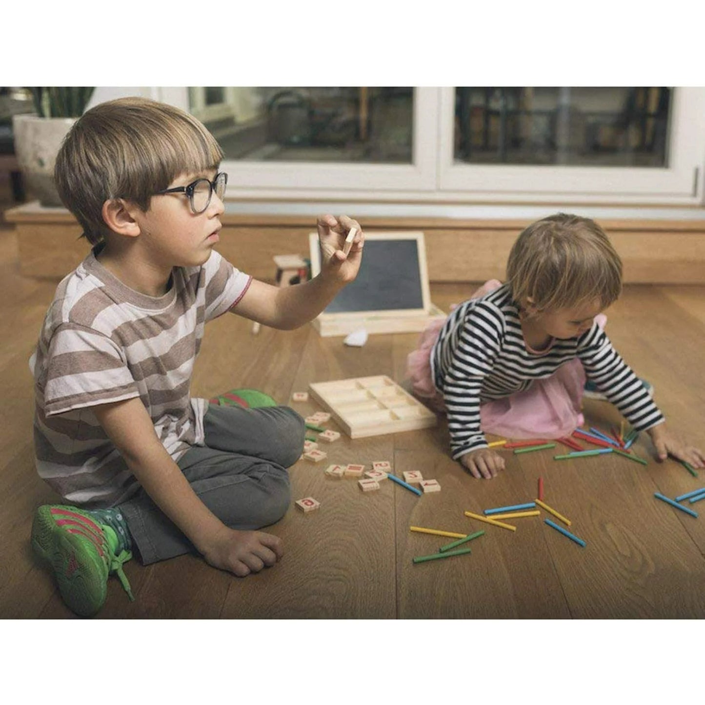 Bâtonnets de calcul en bois – Jeu de mathématiques Montessori éducatif