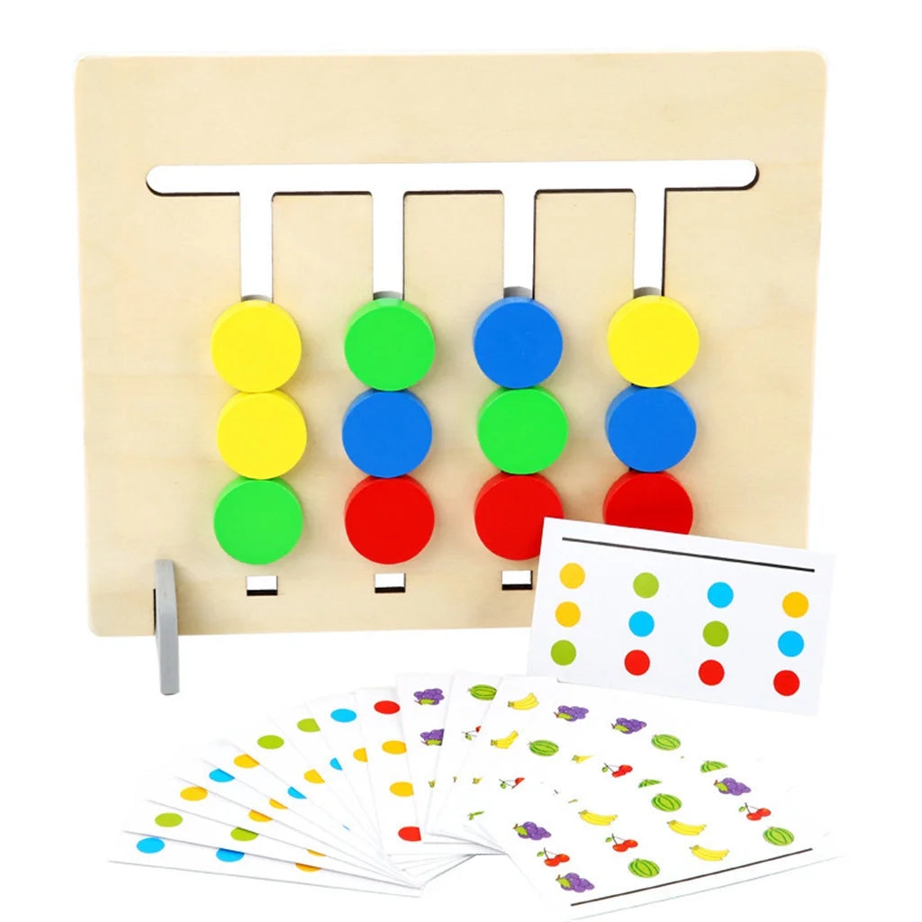 Jeu de logique en bois – Puzzle éducatif Montessori évolutif