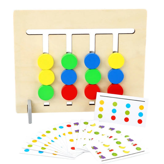 Jeu de logique en bois – Puzzle éducatif Montessori évolutif