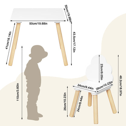 Table avec 2 Chaises Montessori en Bois – Ensemble d’Apprentissage et de Jeu