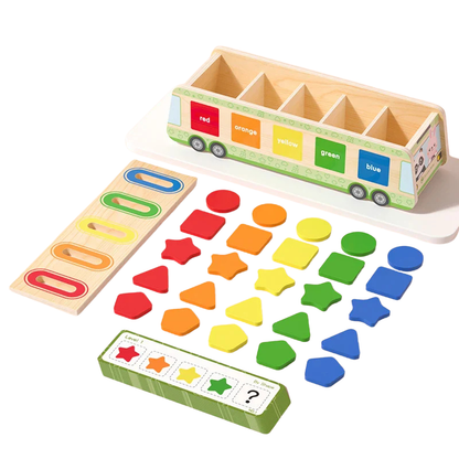 Jeu de Tri Montessori en Bois – Formes et Couleurs à Associer
