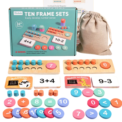 Jouet Montessori évolutif – Jeu de calcul en bois avec additions et soustractions