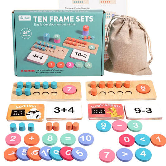 Jouet Montessori évolutif – Jeu de calcul en bois avec additions et soustractions