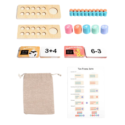 Jouet Montessori évolutif – Jeu de calcul en bois avec additions et soustractions