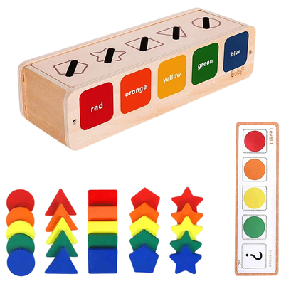 Jeu de Tri Montessori en Bois – Formes et Couleurs à Associer