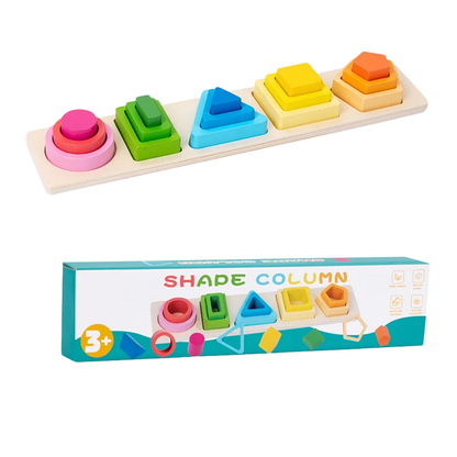 Formes géométriques en bois – Jeu éducatif Montessori évolutif