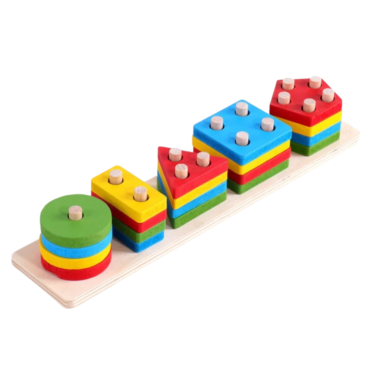 Jeu éducatif en bois – Perles et formes à enfiler Montessori évolutif