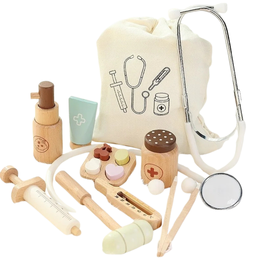 Set de Docteur Montessori en Bois – Kit Médical Éducatif avec Accessoires