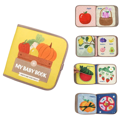 Livre d’activités évolutif en tissu – Histoire, éveil et apprentissage Montessori