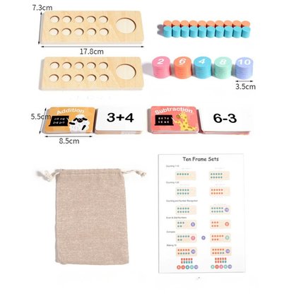 Jouet Montessori évolutif – Jeu de calcul en bois avec additions et soustractions