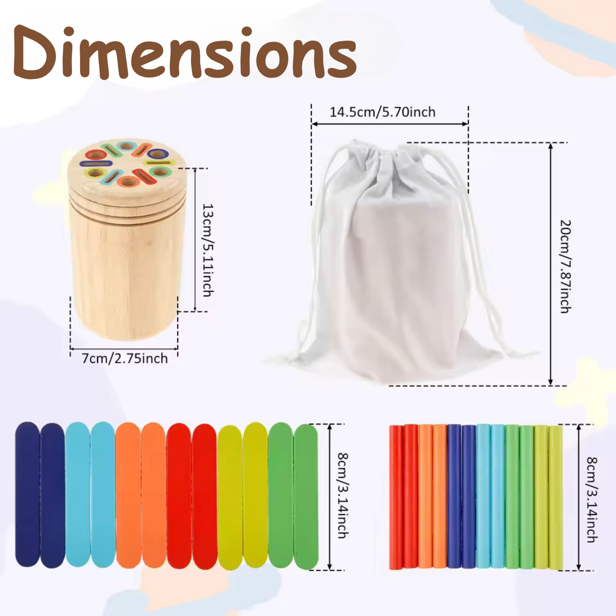 Jeu éducatif en bois – Tri et association sensorielle inspirés Montessori