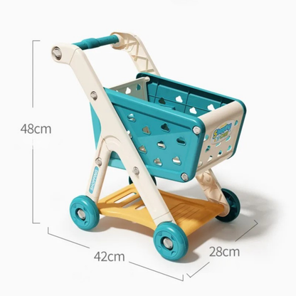 Chariot de Courses en Bois – Jouet Montessori Évolutif de Supermarché pour Enfants