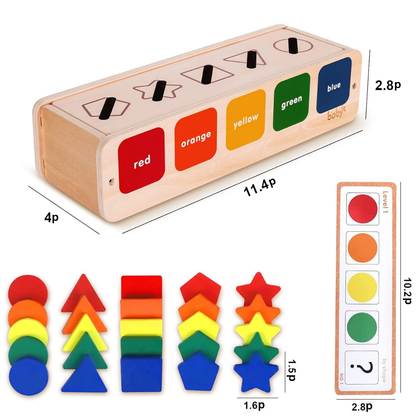 Jeu de Tri Montessori en Bois – Formes et Couleurs à Associer