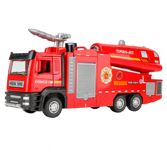 Camion de Pompier Montessori avec Effets Sonores, Lumières & Jet d’Eau – Jeu Éducatif