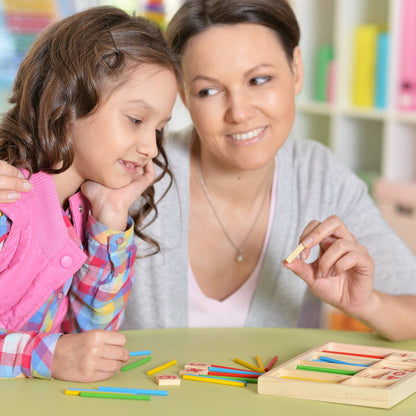 Bâtonnets de calcul en bois – Jeu de mathématiques Montessori éducatif