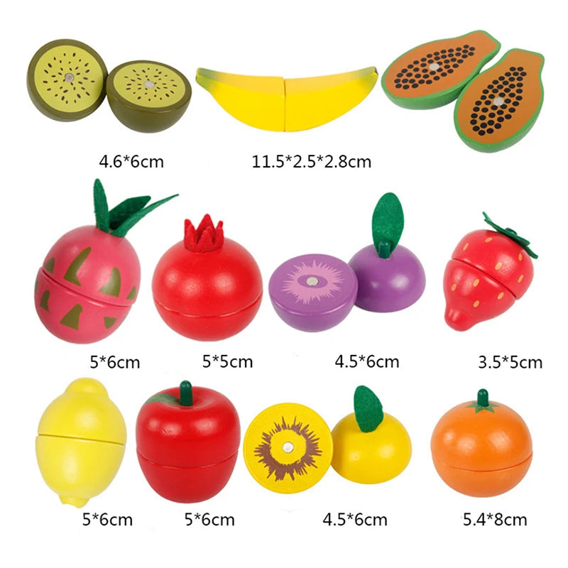 Fruits et Légumes en Bois à Découper – Jeu Montessori d’Imitation Cuisine