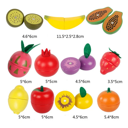 Fruits et Légumes en Bois à Découper – Jeu Montessori d’Imitation Cuisine