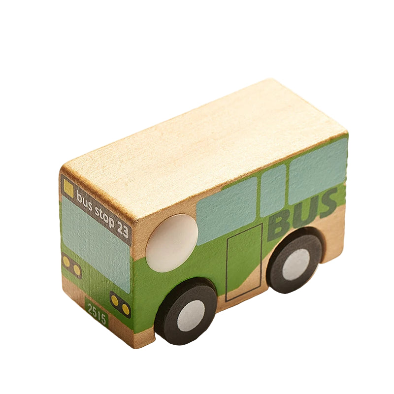 Mini Véhicules en Bois Montessori – Jouets Éducatifs Colorés