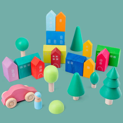 Jouet Montessori évolutif – Jeu de construction et de logique en bois éducatif