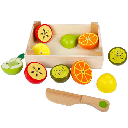 Fruits et Légumes en Bois à Découper – Jeu Montessori d’Imitation Cuisine