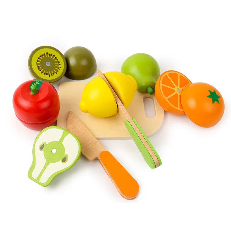 Fruits et Légumes en Bois à Découper – Jeu Montessori d’Imitation Cuisine