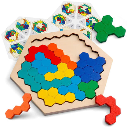 Jouet Montessori évolutif – Puzzle géométrique en bois 3D et jeu éducatif de formes