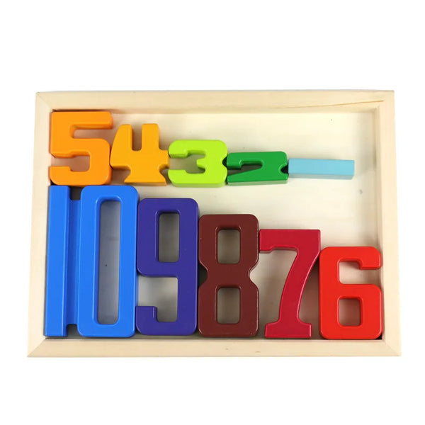 Blocs numériques Montessori en bois – Jeu d’équilibre et d’empilement éducatif (1 à 10)