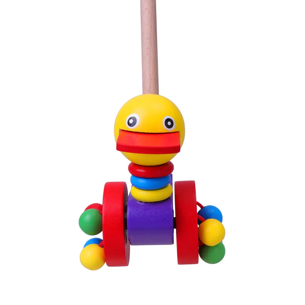Jouet à Pousser en Bois Montessori – Compagnon de Marche pour Bébé et Enfant