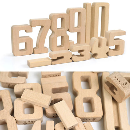 Blocs numériques Montessori en bois – Jeu d’équilibre et d’empilement éducatif (1 à 10)
