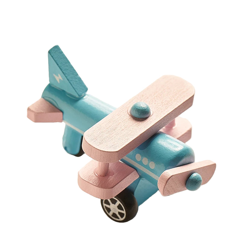 Mini Véhicules en Bois Montessori – Jouets Éducatifs Colorés