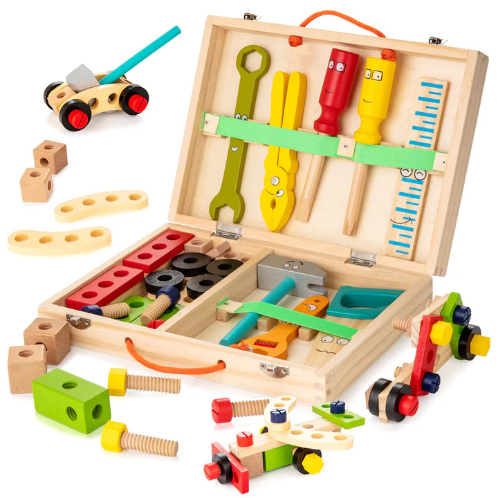 Coffret d’outils en bois – Jeu éducatif Montessori évolutif