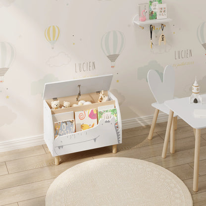 Coffre de Rangement Montessori avec Design Crocodile – Bibliothèque et Banc de Jouets pour Enfants