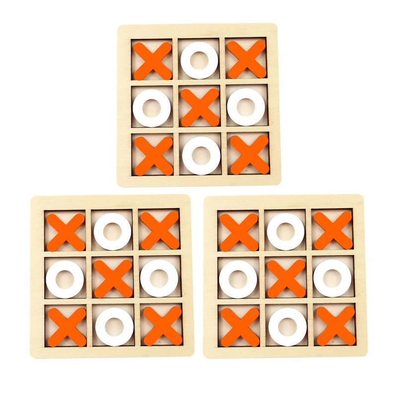 Jouet Montessori évolutif – Jeu de morpion en bois éducatif et puzzle logique