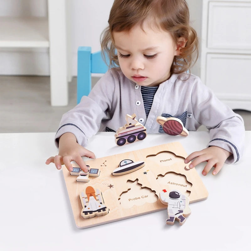 Puzzle éducatif en bois – Exploration Montessori évolutive