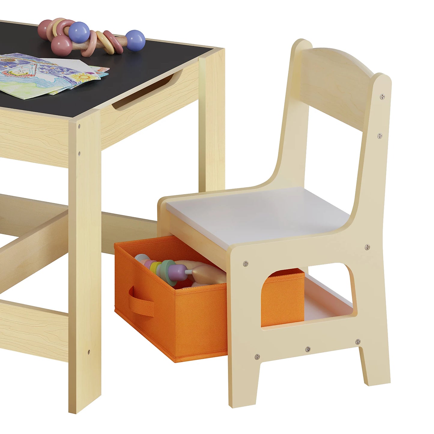 Table en bois avec 2 chaises – Ensemble mobilier enfant pour activités et jeux