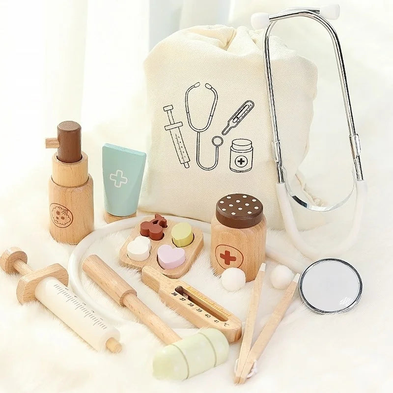 Set de Docteur Montessori en Bois – Kit Médical Éducatif avec Accessoires