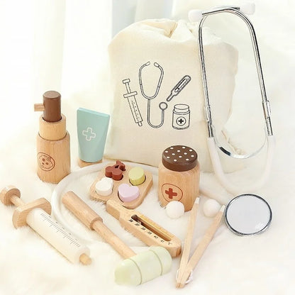 Set de Docteur Montessori en Bois – Kit Médical Éducatif avec Accessoires