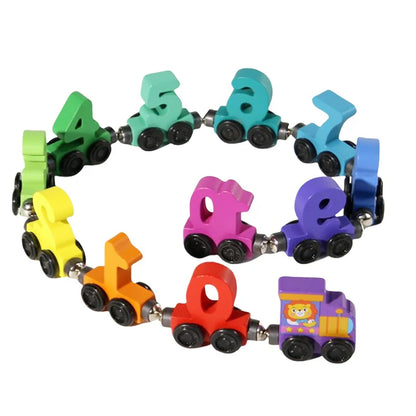 Train Magnétique en Bois Montessori – Apprentissage des Chiffres et Jeu Éducatif
