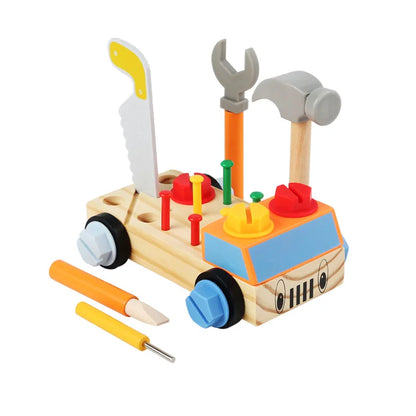 Boîte à outils en bois – Jeu de bricolage Montessori éducatif