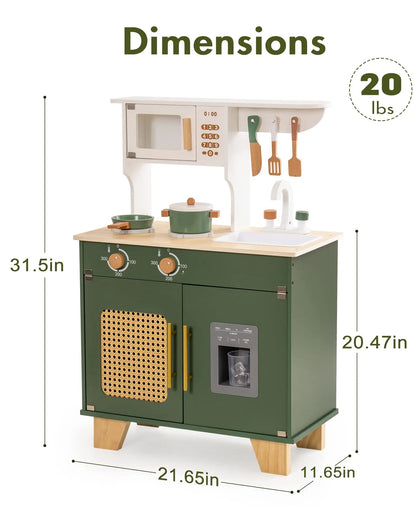 Cuisine en Bois Montessori pour Enfant – Jeu d’Imitation avec Accessoires