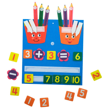 Tableau mathématique en feutrine – Jeu éducatif Montessori évolutif