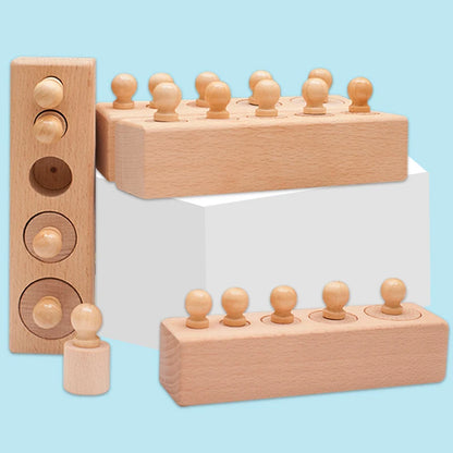 Jouet Montessori évolutif – Cylindres à encastrer en bois pour motricité et éveil sensoriel