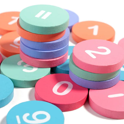 Jouet Montessori évolutif – Jeu de calcul en bois avec additions et soustractions