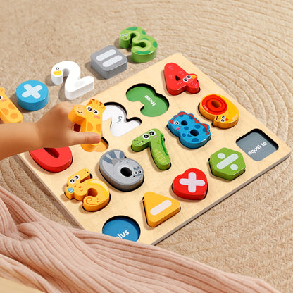Puzzle alphabet et chiffres en bois – Jeu éducatif Montessori évolutif
