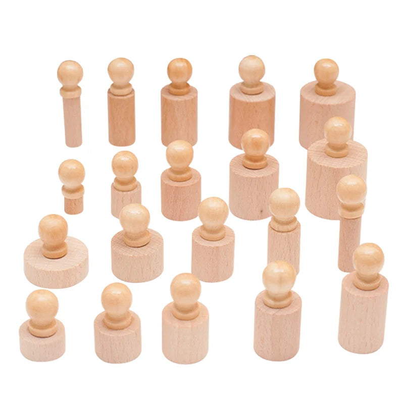 Jouet Montessori évolutif – Cylindres à encastrer en bois pour motricité et éveil sensoriel